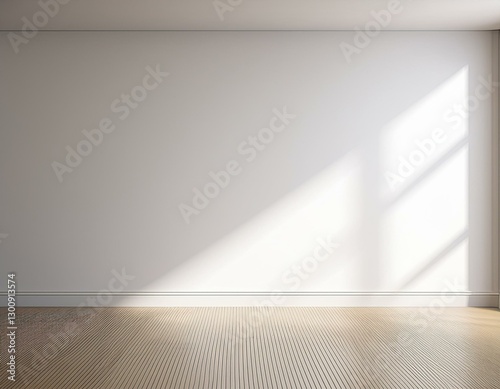 blank white interior room background empty white walls corner and white wood floor contemporary 3d rendering