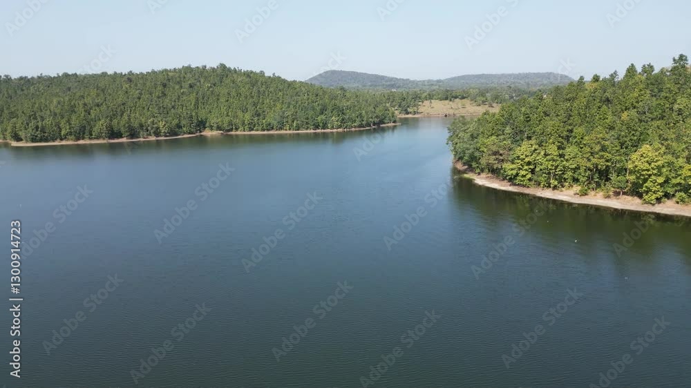 Beautiful aerial view of sutan forest and talberia lake at bankura Beautiful aerial view of sutan forest and talberia lake at bankura