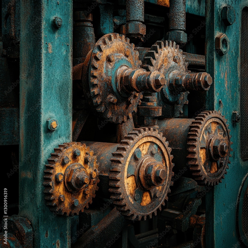 Rusty Gears and Machinery Detail Reveal the Beauty of Industrial Aging in a Historical Workshop Setting Rusty Gears and Machinery Detail Reveal the Beauty of Industrial Aging in a Historical Workshop Setting