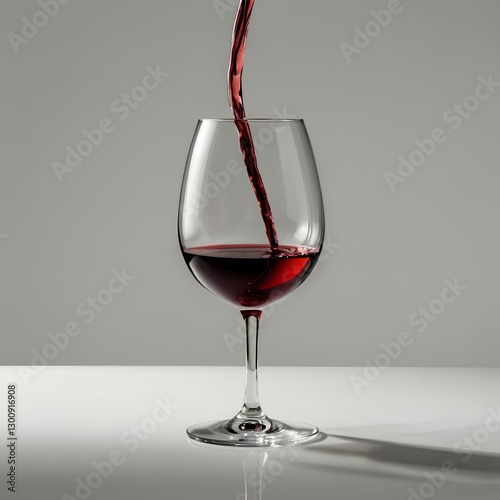 red wine pouring into glass
