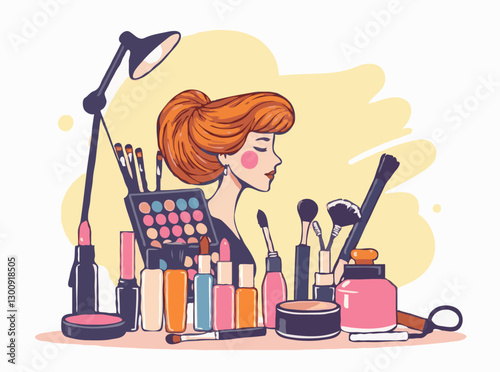 Makeup Artist Tools and Accessories Vector