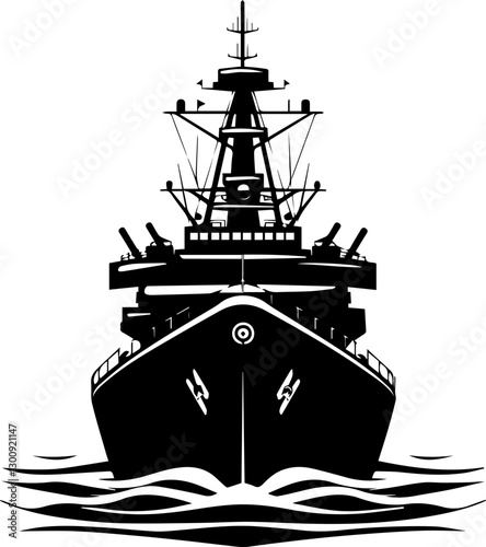 Battleship vector simple design illustration
