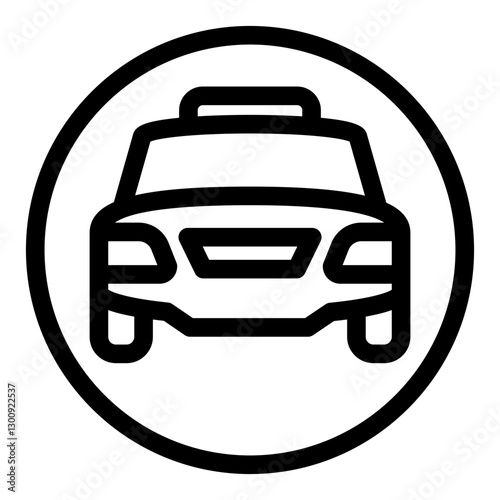 icon of a car inside a circle symbolizing transportation taxi service or vehicle-related services.