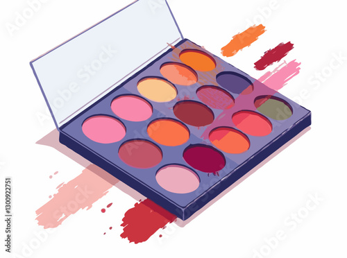 Colorful Makeup Palette Swatches Vector Background
