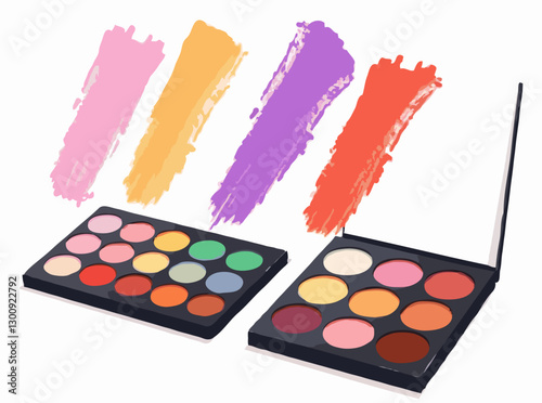 Colorful Makeup Palette Swatches Vector Background