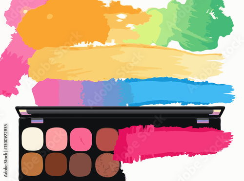 Colorful Makeup Palette Swatches Vector Background