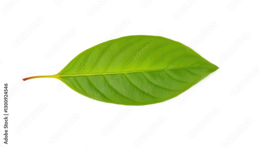 Obraz premium Single leaf, isolated on pure white background, red, brown