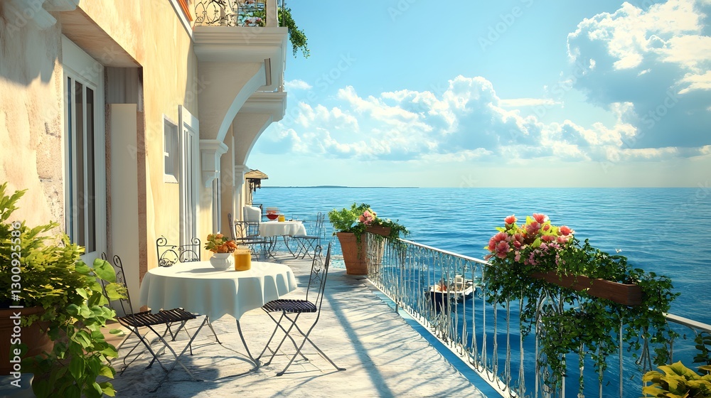 Fototapeta premium mediterranean balcony view