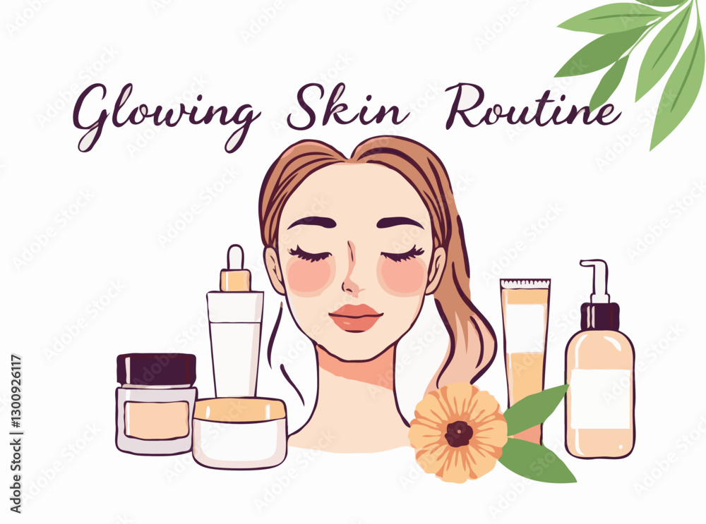 Glowing Skin Routine: Cosmetics and Skincare Essentials Glowing Skin Routine: Cosmetics and Skincare Essentials