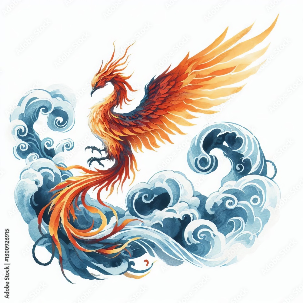 Obraz premium Phoenix Represents rebirth hope and immortality Styles tradition