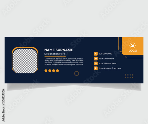 Modern corporate email signature design or email footer and personal social media cover template