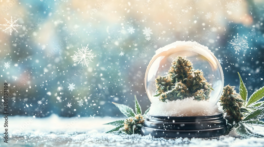 custom made wallpaper toronto digitalwinter wonderland cannabis snow globe