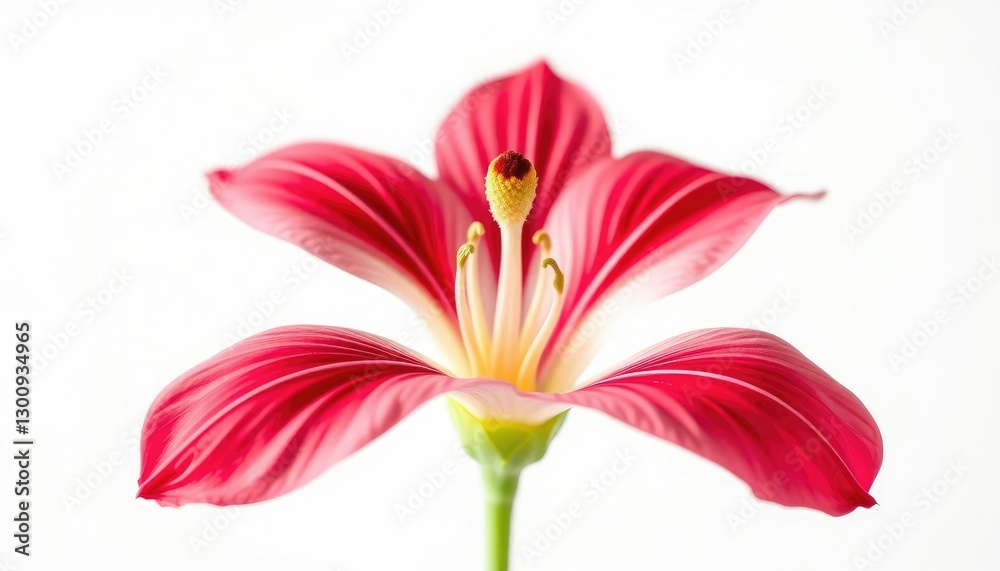 A vibrant single bloom, petals unfurled against a pure white backdrop, white background, studio A vibrant single bloom, petals unfurled against a pure white backdrop, white background, studio