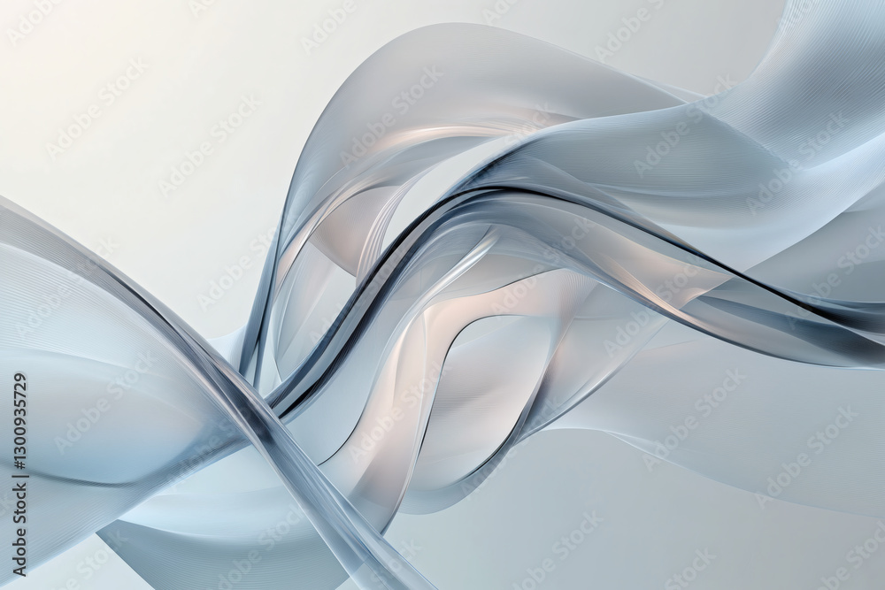 Naklejka premium Abstract translucent ribbons intertwine and flow.