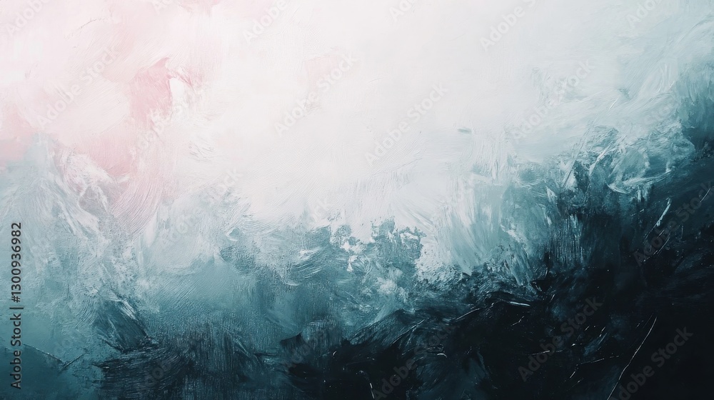 Fototapeta premium An abstract painting featuring cool colors with textured brushstrokes throughout