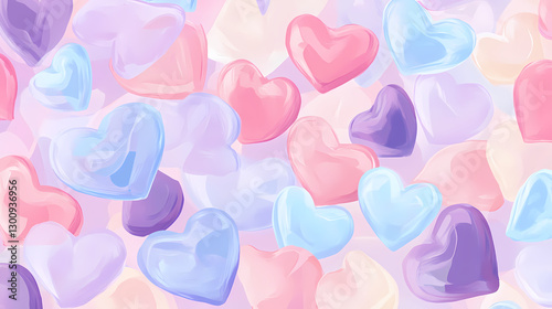 Wallpaper Mural Heart Shapes in Pink and Blue Torontodigital.ca