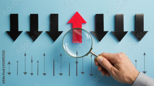  Identifying Market Reversals - Magnifying Glass Revealing an Upward Trend