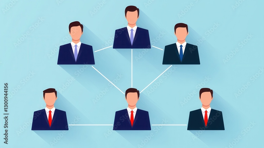 Organization chart infographics concept. Flat Design Organization Chart Infographic for Efficient Business Management