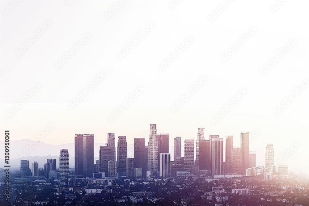 High Definition Visual of Downtown Los Angeles Skyline Isolated High Definition Visual of Downtown Los Angeles Skyline Isolated