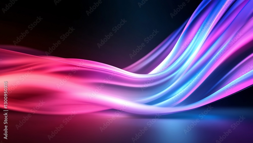 Naklejka premium Abstract Neon Flowing Shapes