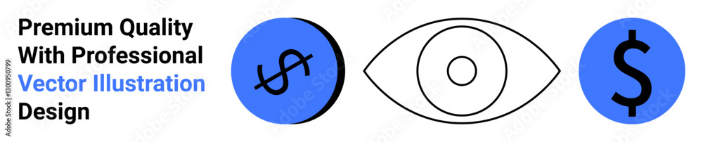 Dollar sign, eye symbol, and circular money icon for ideas of finance, vision, creativity, and professional design. Ideal for branding, marketing, financial planning strategy vision concepts Dollar sign, eye symbol, and circular money icon for ideas of finance, vision, creativity, and professional design. Ideal for branding, marketing, financial planning strategy vision concepts