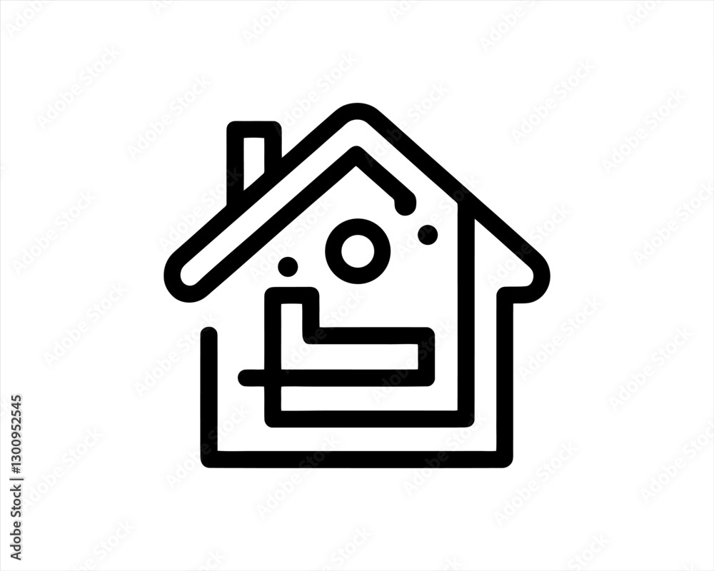 Home icon outline vector template. House line icon symbol. Thin line house logo icon. Home icon outline vector template. House line icon symbol. Thin line house logo icon.