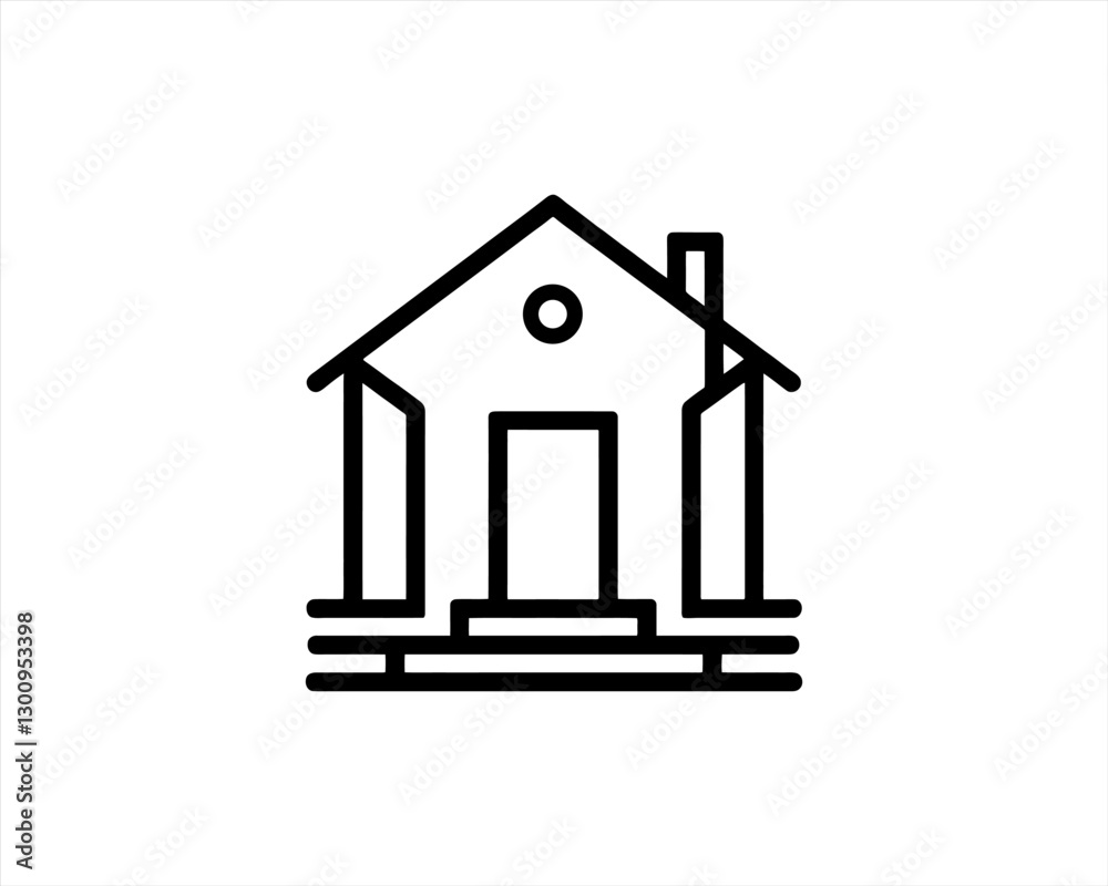 Home icon outline vector template. House line icon symbol. Thin line house logo icon. Home icon outline vector template. House line icon symbol. Thin line house logo icon.