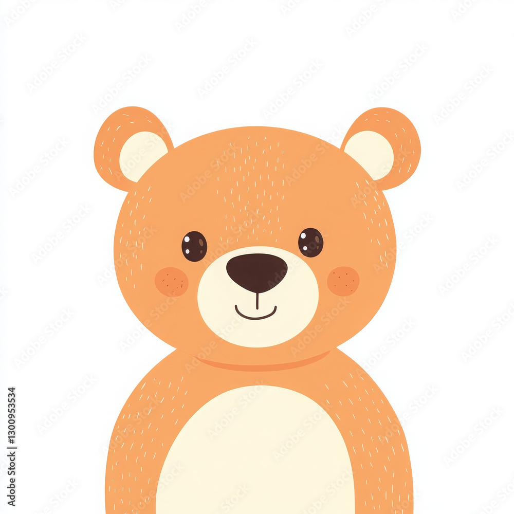 Bear in flat illustration feeling happy and cute on white background Bear in flat illustration feeling happy and cute on white background
