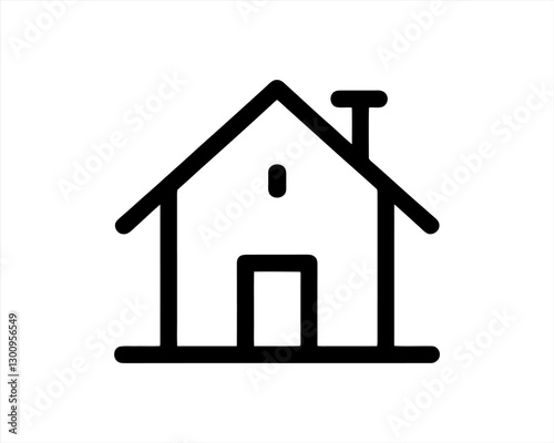 Home icon outline vector template. House line icon symbol. Thin line house logo icon.