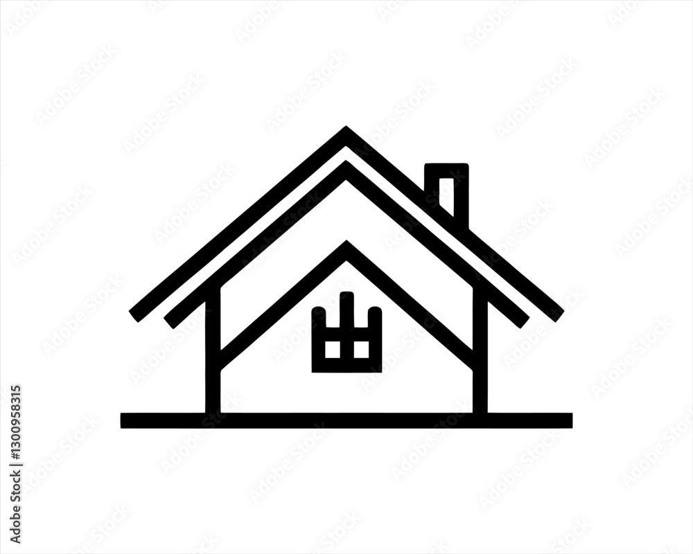 Home icon outline vector template. House line icon symbol. Thin line house logo icon. Home icon outline vector template. House line icon symbol. Thin line house logo icon.