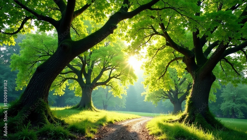 Naklejka premium Abstract composition of twisted tree branches in dappled sunlight, abstract, texture