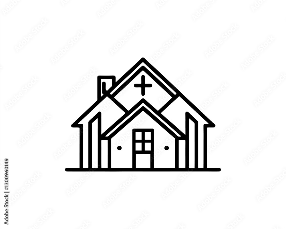 Home icon outline vector template. House line icon symbol. Thin line house logo icon. Home icon outline vector template. House line icon symbol. Thin line house logo icon.