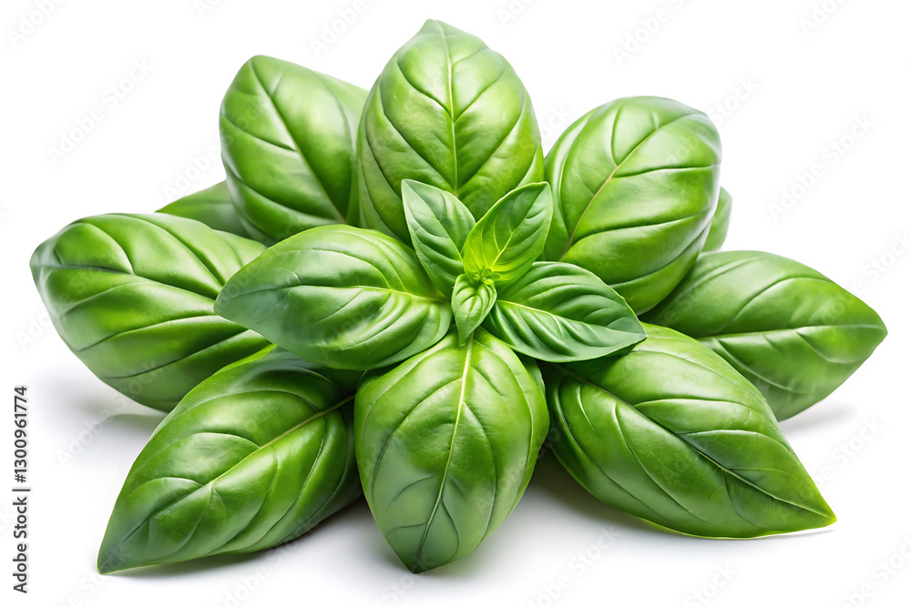 fresh basil leaves image isolated on white fresh basil leaves image isolated on white