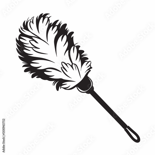Feather duster cleaning tool on a white background