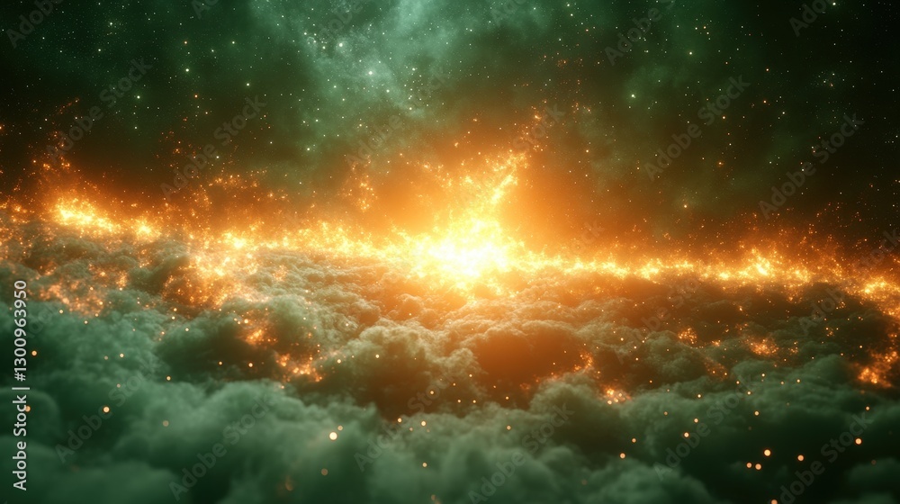 Obraz premium Glowing Nebula, Cosmic Cloudscape