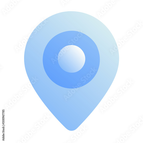 Soft blue gradient PIN location icon design on a transparent background Free Download Soft blue gradient PIN location icon design on a transparent background - GFXLoad