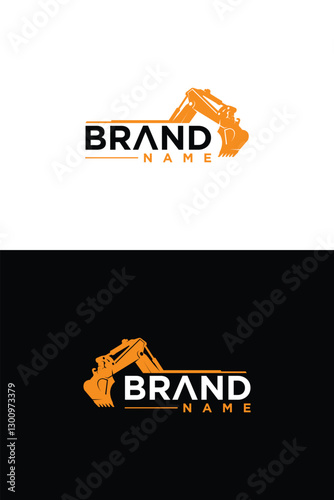 Excavator construction logo design, excavator logo element heavy equipment work EPS 10