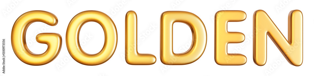 3d metallic Golden text. Luxury gold word. Stock vector illustration on isolated background.