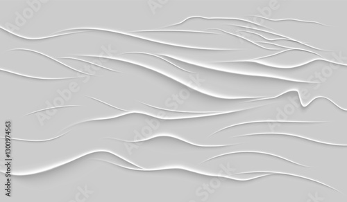 An abstract texture with smooth relief curves that imitate layers of paper. Soft shadows and gradients create the effect of volumetric carving, giving the image a minimalist and elegant style.