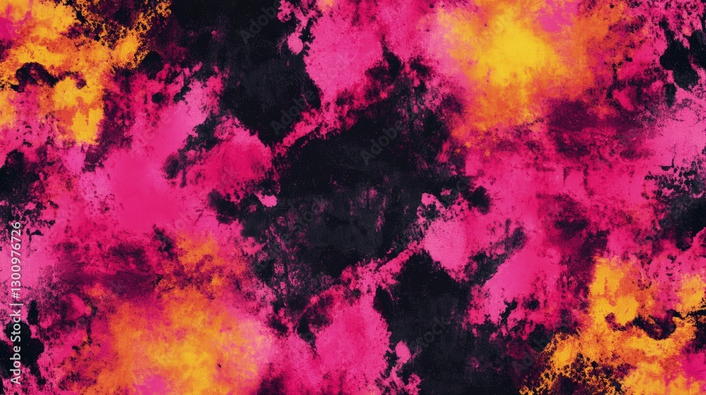 abstract background with tie-dye patterns in vibrant pink and yellow hues, resembling the splatter of paint on black fabric. The colors should blend seamlessly to create a dynamic visual effect abstract background with tie-dye patterns in vibrant pink and yellow hues, resembling the splatter of paint on black fabric. The colors should blend seamlessly to create a dynamic visual effect