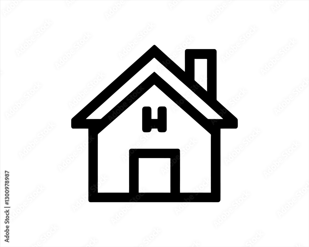 Home icon outline vector template. House line icon symbol. Thin line house logo icon. Home icon outline vector template. House line icon symbol. Thin line house logo icon.