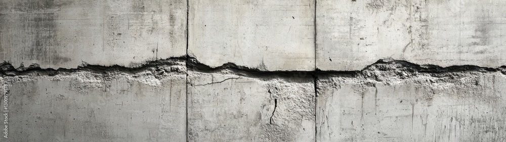 Obraz premium Weathered Gray Concrete Texture with Horizontal Crack