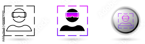 Metaverse Virtual Reality modern icons represent the virtual world and future digital technology, various outline, solid and glossy effect styles, ideal for NFT, games, presentations etc.