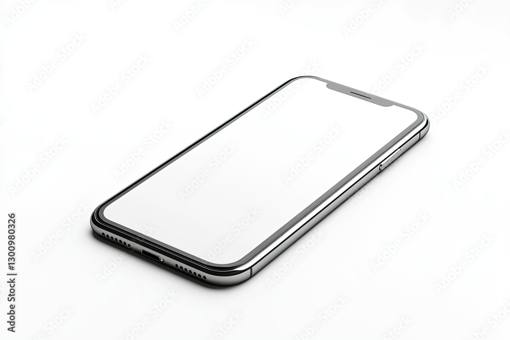 Detailed Visual of Smartphone at the Side of Isolated on White Detailed Visual of Smartphone at the Side of Isolated on White