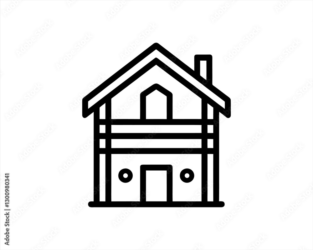 Home icon outline vector template. House line icon symbol. Thin line house logo icon. Home icon outline vector template. House line icon symbol. Thin line house logo icon.