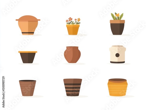 Wallpaper Mural Assorted potted plants and containers; home decor, gardening Torontodigital.ca