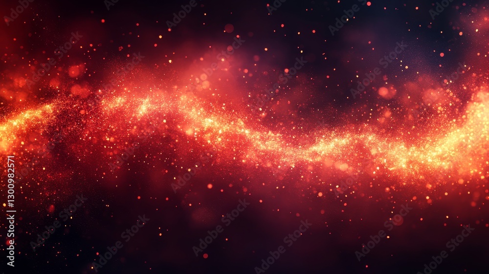 Obraz premium abstract nebula with fiery colors and scattered stars.