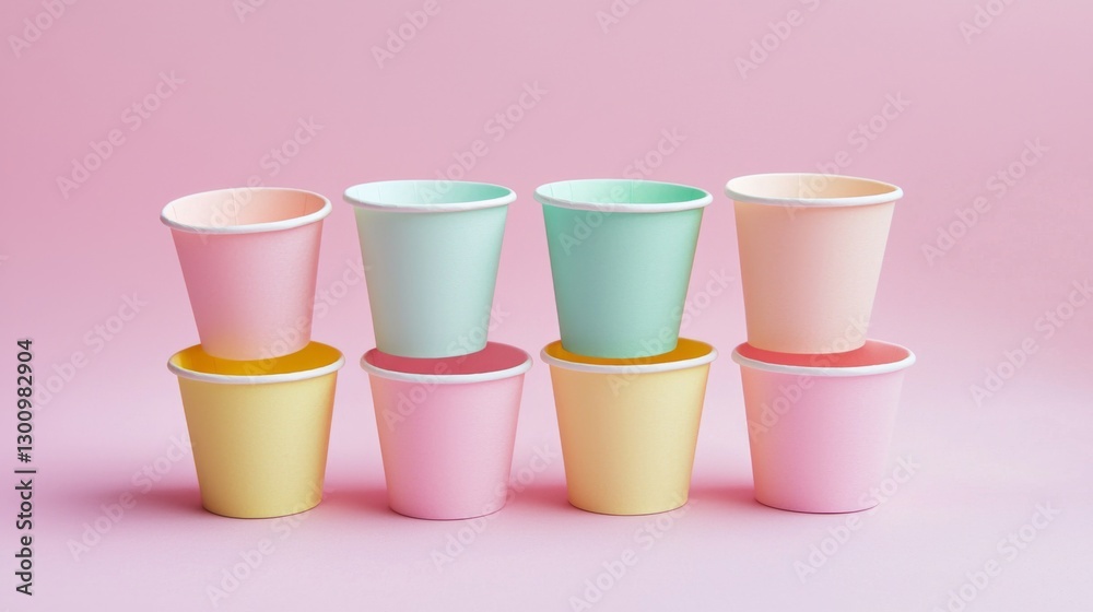 Stacked paper cups in soft pastel colors, arranged for a delicate and modern look, background-free. --chaos 20 --ar 16:9 --quality 2 --v 6.1 Job ID: 9775e3a4-eae6-4df1-8087-5b20481ee6be Stacked paper cups in soft pastel colors, arranged for a delicate and modern look, background-free. --chaos 20 --ar 16:9 --quality 2 --v 6.1 Job ID: 9775e3a4-eae6-4df1-8087-5b20481ee6be