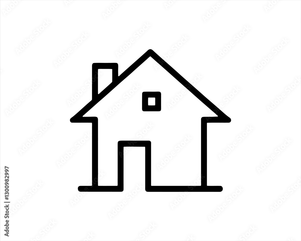 Home icon outline vector template. House line icon symbol. Thin line house logo icon. Home icon outline vector template. House line icon symbol. Thin line house logo icon.