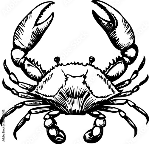 Crab catching adventure coastal waters illustration marine environment close-up seafood concept